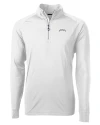Los Angeles Chargers Mono Cutter & Buck Adapt Recycled Soft Knit Stretch  Mens Quarter Zip Pullover White Mannequin Thumbnail Image