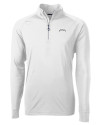 Los Angeles Chargers Mono Cutter & Buck Adapt Recycled Soft Knit Stretch  Mens Quarter Zip Pullover White Mannequin Thumbnail Image