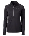 Los Angeles Chargers Mono Cutter & Buck Adapt Recycled Soft Knit Stretch Womens Half Zip Pullover Black Mannequin Thumbnail Image