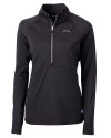 Los Angeles Chargers Mono Cutter & Buck Adapt Recycled Soft Knit Stretch Womens Half Zip Pullover Black Mannequin Thumbnail Image