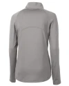 Los Angeles Chargers Mono Cutter & Buck Adapt Recycled Soft Knit Stretch Womens Half Zip Pullover Polished Medium Gray Mannequin Back Thumbnail Image