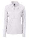 Los Angeles Chargers Mono Cutter & Buck Adapt Recycled Soft Knit Stretch Womens Half Zip Pullover White Mannequin Thumbnail Image