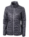 Los Angeles Chargers Mono Cutter & Buck Rainier Recycled Insulated Printed Puffer Womens Full Zip Jacket Black Mannequin Thumbnail Image