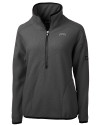 Los Angeles Chargers Mono Cutter & Buck Cascade Epic Comfort Recycled Sherpa Fleece Womens Pullover Jacket Elemental Grey/Black Mannequin Thumbnail Image
