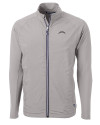 Los Angeles Chargers Mono Cutter & Buck Adapt Recycled Soft Knit Stretch Mens Big & Tall Hybrid Full Zip Jacket Polished Medium Gray Mannequin Thumbnail Image