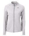 Los Angeles Chargers Mono Cutter & Buck Adapt Recycled Soft Knit Stretch Womens Heathered Full Zip Jacket Polished Heather Mannequin Thumbnail Image
