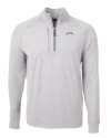 Los Angeles Chargers Mono Cutter & Buck Adapt Recycled Soft Knit Stretch Mens Heathered Quarter Zip Pullover  Polished Heather Mannequin Thumbnail Image