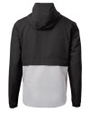 Los Angeles Chargers Mono Cutter & Buck Charter Recycled Packable Mens Half Zip Anorak Jacket Black/Polished Mannequin Back Thumbnail Image