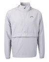 Los Angeles Chargers Mono Cutter & Buck Charter Recycled Packable Mens Half Zip Anorak Jacket Polished Medium Gray Mannequin Thumbnail Image