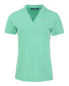 Los Angeles Chargers Mono Cutter & Buck Forge Recycled Four-Way Stretch Heathered Womens Blade Top Fresh Mint Heather Mannequin Thumbnail Image