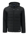 Los Angeles Chargers Mono Cutter & Buck Evoke Recycled HoneycombFleece Mens Big & Tall Hybrid Full Zip Jacket Black Mannequin Thumbnail Image