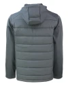 Los Angeles Chargers Mono Cutter & Buck Evoke Recycled HoneycombFleece Mens Big & Tall Hybrid Full Zip Jacket Elemental Grey Mannequin Back Thumbnail Image