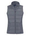 Los Angeles Chargers Monochromatic Cutter & Buck Evoke Recycled Honeycomb Fleece Womens Hybrid Full Zip Vest Elemental Grey Mannequin Thumbnail Image
