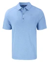 Los Angeles Chargers Mono Cutter & Buck Forge Recycled Four-Way Stretch Mens Polo Dark Atlas Heather Mannequin Thumbnail Image