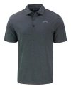 Los Angeles Chargers Mono Cutter & Buck Forge Recycled Four-Way Stretch Mens Polo Dark Black Heather Mannequin Thumbnail Image