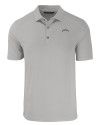 Los Angeles Chargers Mono Cutter & Buck Forge Recycled Four-Way Stretch Mens Polo Polished Medium Gray Mannequin Thumbnail Image