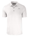 Los Angeles Chargers Mono Cutter & Buck Forge Recycled Four-Way Stretch Mens Polo White Mannequin Thumbnail Image