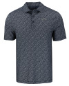 Los Angeles Chargers Mono Cutter & Buck Pike Recycled Pebble Print Mens Polo Black/White Mannequin Thumbnail Image