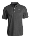 Los Angeles Chargers Mono Cutter & Buck Pike Recycled Symmetry Print Mens Big & Tall Polo Black/White Mannequin Thumbnail Image