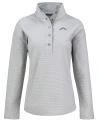 Los Angeles Chargers Mono Cutter & Buck Hunts Point Recycled Fleece Womens Hybrid Snap Placket Pullover Polished Medium Gray Mannequin Thumbnail Image