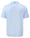 Los Angeles Chargers Mono Cutter & Buck Pike Recycled Flora Print Mens Polo Atlas Light Blue Mannequin Back Thumbnail Image