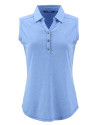 Los Angeles Chargers Mono Cutter & Buck Forge Recycled Four-Way Stretch Womens Sleeveless Polo Dark Atlas Heather Mannequin Thumbnail Image