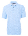 Los Angeles Chargers Mono Cutter & Buck Virtue Recycled Botanical Print Featherlight Pique Mens  Polo Atlas Light Blue Mannequin Thumbnail Image
