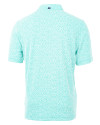 Los Angeles Chargers Mono Cutter & Buck Virtue Recycled Botanical Print Featherlight Pique Mens  Polo Fresh Mint Mannequin Back Thumbnail Image