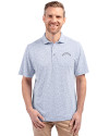 Los Angeles Chargers Monochromatic Cutter & Buck Virtue Recycled Botanical Print Featherlight Pique Mens  Polo Hyacinth Front Thumbnail Image