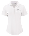 Los Angeles Chargers Mono Cutter & Buck Forge Recycled Four-Way Stretch Womens Polo White Mannequin Thumbnail Image
