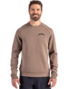 Los Angeles Chargers Mono Cutter & Buck Roam Recycled Buttery-Soft Knit Mens Crew Neck Pullover Mushroom Front Thumbnail Image
