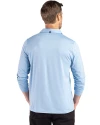 Los Angeles Chargers Mono Cutter & Buck Coastline Recycled Double Peached Mens Long Sleeve Polo Atlas Light Blue Back Thumbnail Image
