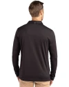 Los Angeles Chargers Mono Cutter & Buck Coastline Recycled Double Peached Mens Long Sleeve Polo Black Back Thumbnail Image