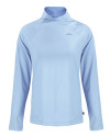 Los Angeles Chargers Mono Cutter & Buck Coastline Recycled Double Peached Womens Funnel Neck Pullover Atlas Light Blue Mannequin Thumbnail Image