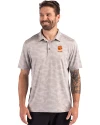 Clemson Tigers Alumni Cutter & Buck Coastline Recycled Double Peached Camo Print Mens Polo CONCRETE Front Thumbnail Image