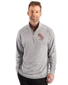 Florida State Seminoles Alumni Cutter & Buck Forge Recycled Double Stripe Four-Way Stretch Mens Quarter Zip Pullover Polished/White Front Thumbnail Image