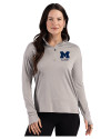 Michigan Wolverines Alumni Cutter & Buck Forge Recycled Four-Way Stretch Womens Quarter Zip Pullover Polished Heather Front Thumbnail Image