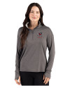 Georgia Bulldogs Alumni Cutter & Buck Forge Recycled Four-Way Stretch Womens Quarter Zip Pullover Dark Black Heather Front Thumbnail Image