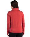 Alabama Crimson Tide Alumni Cutter & Buck Forge Recycled Four-Way Stretch Womens Quarter Zip Pullover Cardinal Red Heather Back Thumbnail Image