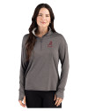 Alabama Crimson Tide Alumni Cutter & Buck Forge Recycled Four-Way Stretch Womens Quarter Zip Pullover Dark Black Heather Front Thumbnail Image