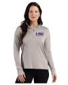 LSU Tigers Alumni Cutter & Buck Forge Recycled Four-Way Stretch Womens Quarter Zip Pullover Polished Heather Front Thumbnail Image