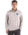Florida Gators Alumni Cutter & Buck Forge Recycled Four-Way Stretch Mens Quarter Zip Pullover Polished Heather Front Thumbnail Image