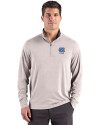 North Carolina Tar Heels Alumni Cutter & Buck Forge Recycled Four-Way Stretch Mens Quarter Zip Pullover Polished Heather Front Thumbnail Image