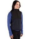 Kansas Jayhawks Alumni Cutter & Buck Hunts Point Recycled Fleece Womens Hybrid Full Zip Vest Black Side Thumbnail Image