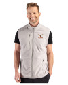 Texas Longhorns Alumni Cutter & Buck Hunts Point Recycled Fleece Mens Hybrid Full Zip Vest Polished Medium Gray Front Thumbnail Image
