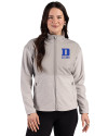 View image 5: Duke Blue Devils Alumni Cutter & Buck Hunts Point Recycled Fleece Womens Hybrid Full Zip Jacket Polished Medium Gray Front