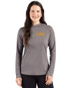 LSU Tigers Alumni Cutter & Buck Prospect Recycled  Featherlight Stretch Womens Hooded Pullover Elemental Grey Front Thumbnail Image