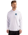 Florida Gators Alumni Cutter & Buck Prospect Recycled Featherlight Stretch Mens Hooded Pullover White Front Thumbnail Image