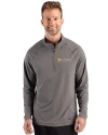 Tennessee Volunteers Alumni Cutter & Buck Prospect Recycled Featherlight Stretch Mens Big & Tall Quarter Zip Elemental Grey Front Thumbnail Image