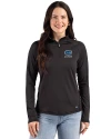 Florida Gators Alumni Cutter & Buck Prospect Recycled Featherlight Stretch Womens Quarter Zip Black Front Thumbnail Image
